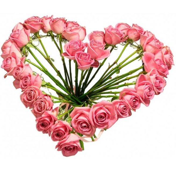 Букет сердечком