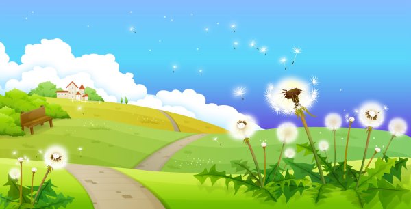 Фон Поляна указатели детский