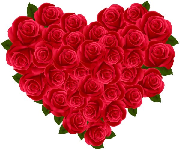 Композиция из роз "сердце"