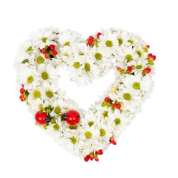 Сердце из роз "ассорти"