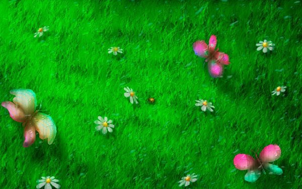 Трава с цветами вектор