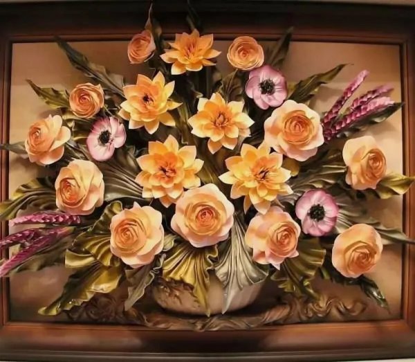 Панно из цветов