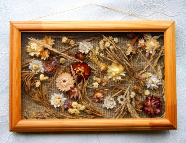Панно с сухоцветами