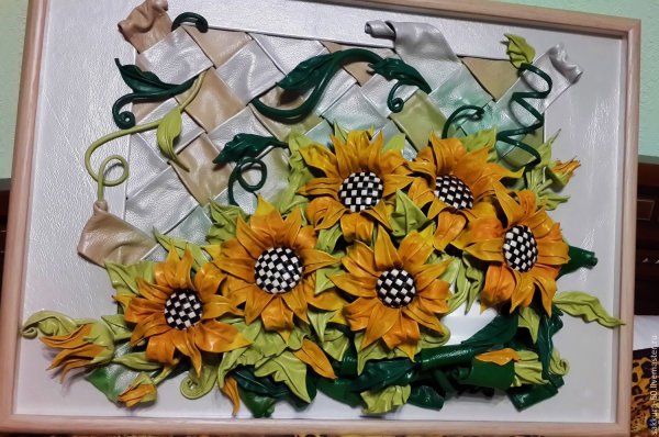 Объемные панно из ткани