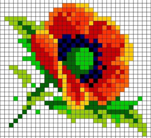 Красивый цветок пиксель