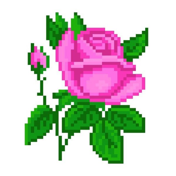 Роза пиксель арт