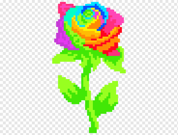 Пиксельные цветы без фона