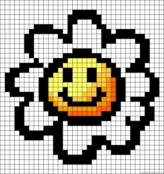 Цветок по пикселям