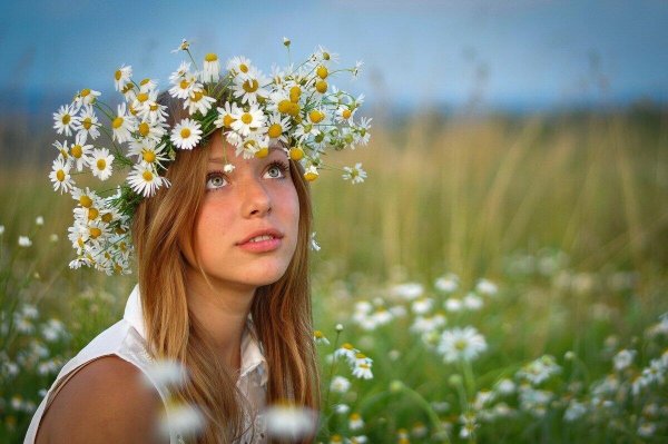 Венок из ромашек на голову
