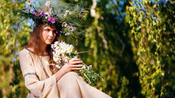 Фотосессия с полевыми цветами