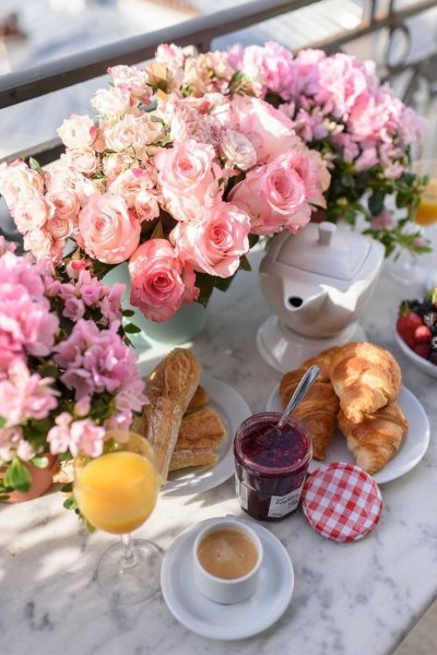 Утро цветы Весна завтрак