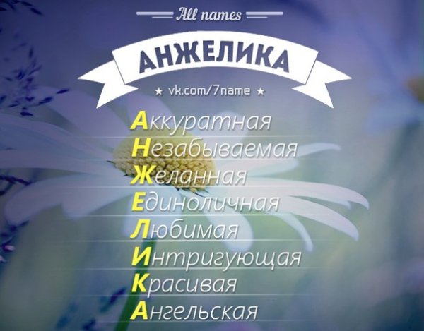 Надпись имени Анжелика