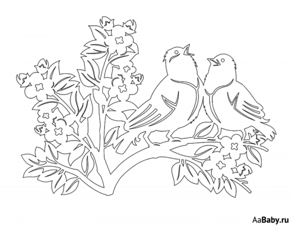 Весенние трафареты на окна