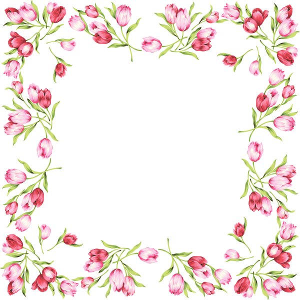 Квадратная рамка с цветами