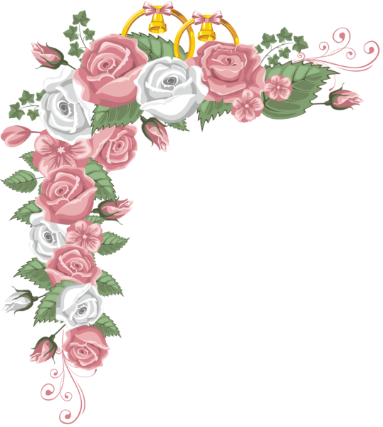 Виньетки угловые с цветами