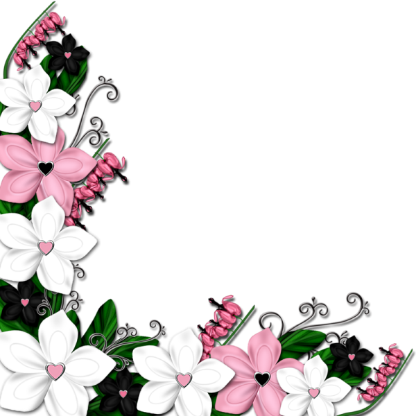 Цветочки в угол листа