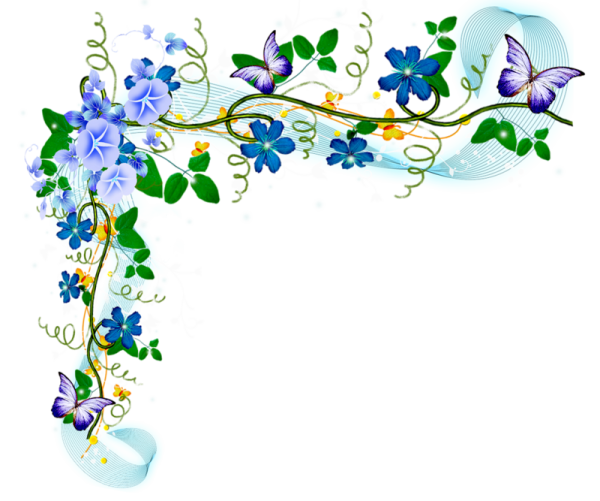 Цветочные уголки для текста