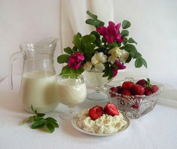 Завтрак с цветами доброе утро