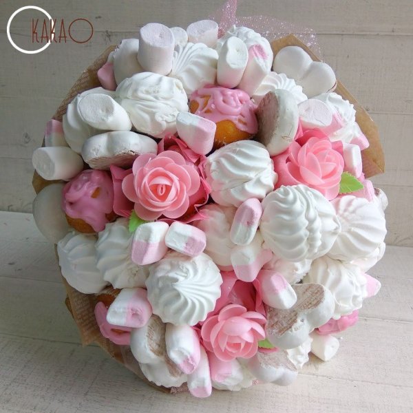 Букет цветов из зефира нежный