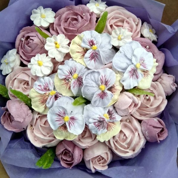 Букет с маршмеллоу и зефиром