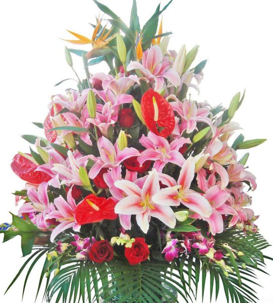Розовые лилии букет