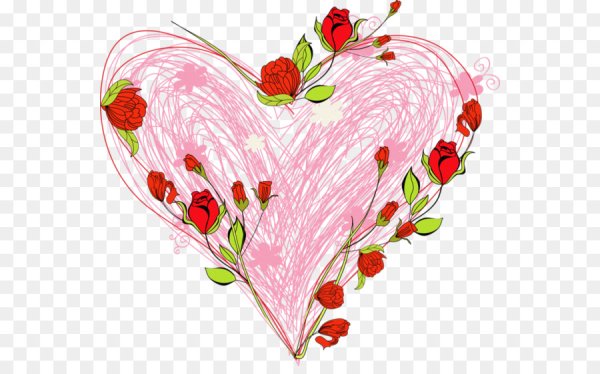 Сердце с цветочками
