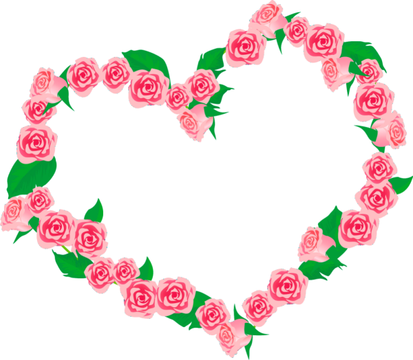 Рамка сердечко с цветами