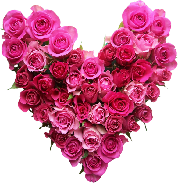 Розовое сердечко из роз