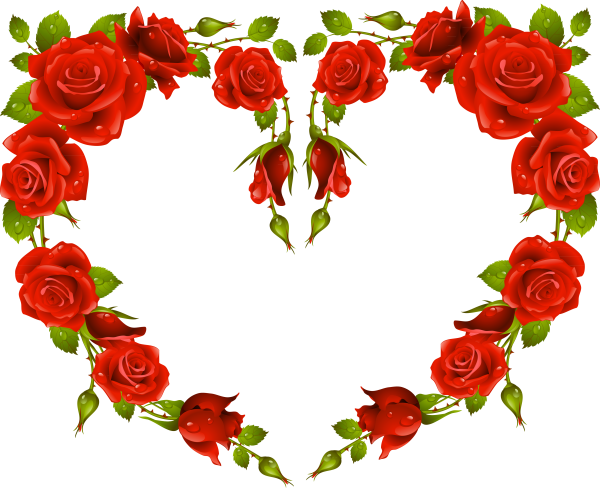 Рамка сердце из цветов