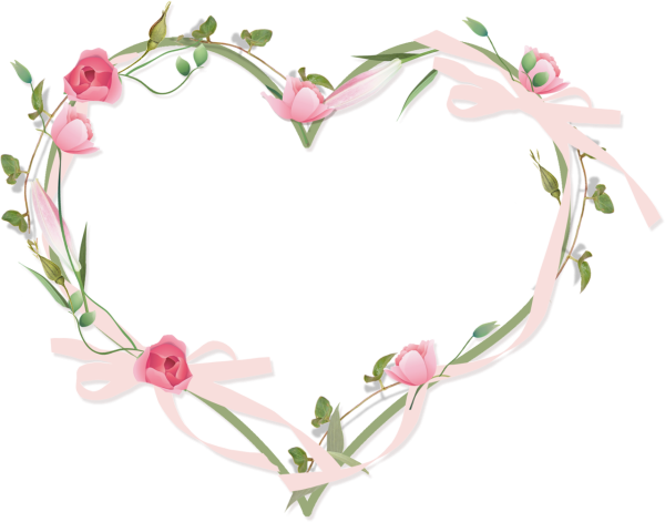 Акварельные цветочные рамки сердце