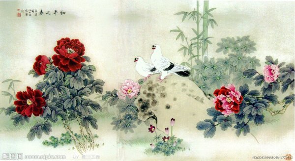 Пион древняя китайская живопись