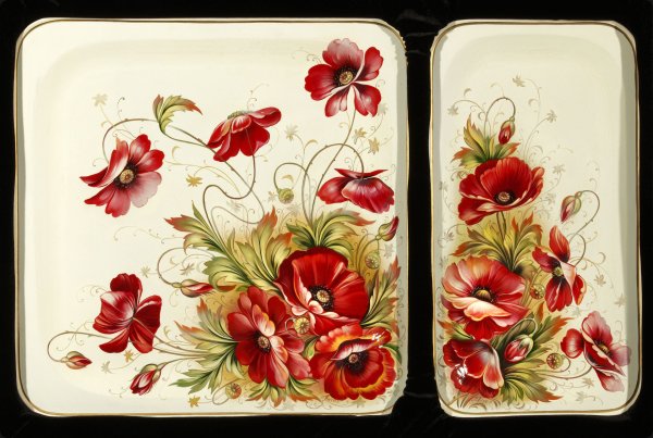 Жостово роспись маки