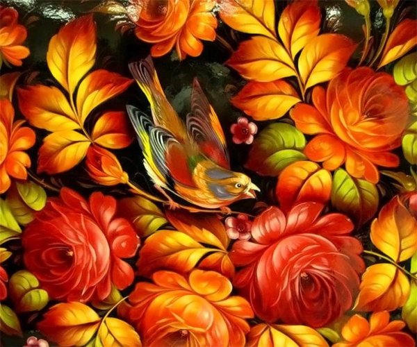 Русский орнамент Жостовская роспись