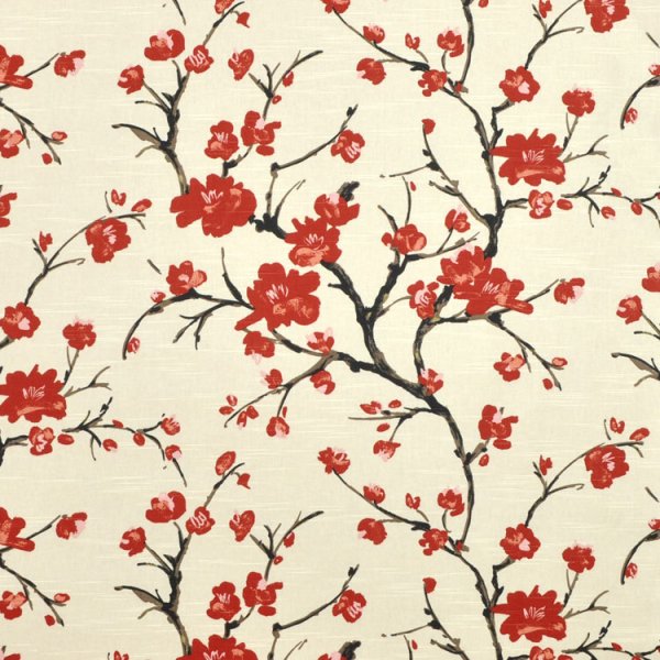 Ткань с красными цветами