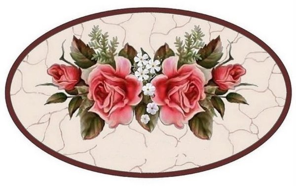 Цветы в овале для декупажа