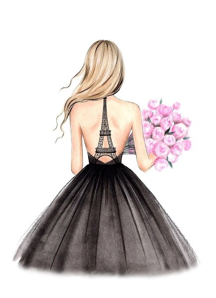 Девушка в голубой шляпе с цветком