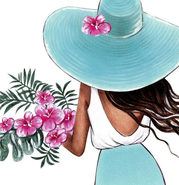 Девушка спиной на прозрачном фоне