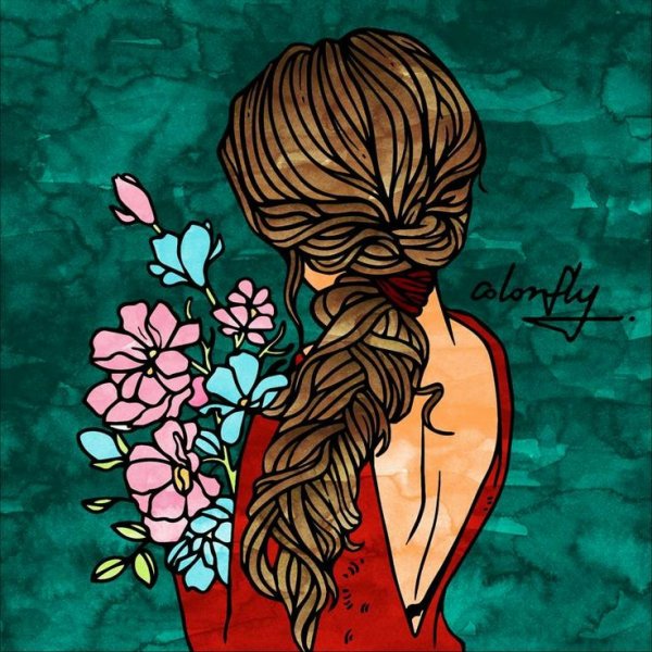 Картина девушка с бабочками