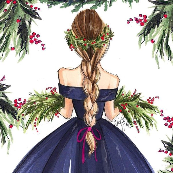 Картинка девушка со спины нарисованная