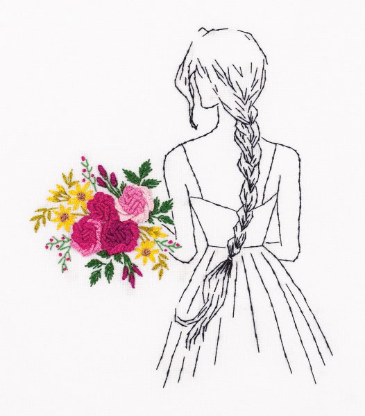 Девушка с тюльпанами арт