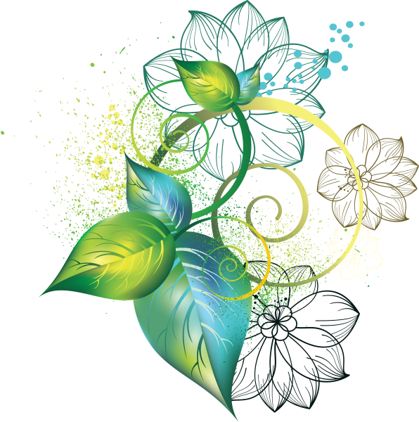 Розовые цветы на прозрачном фоне