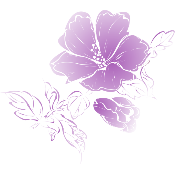 Нежные цветочки на прозрачном фоне