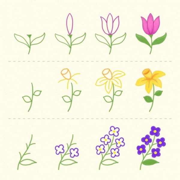 Рисование цветов для дошкольников