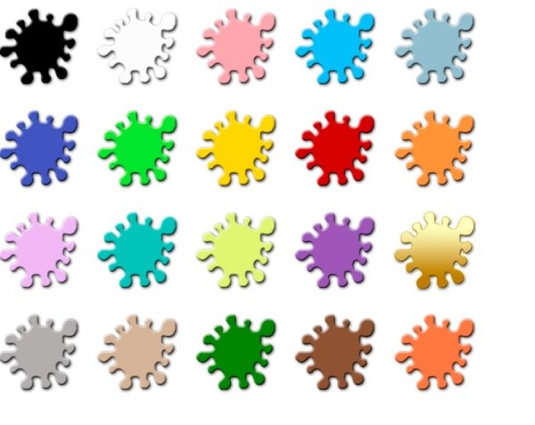 Кляксы разного цвета