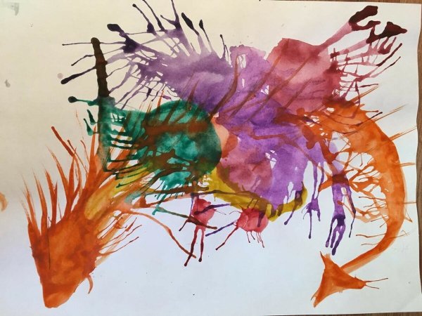 Цветы акварель брызги