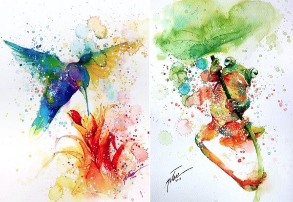 Яркие краски на черном фоне