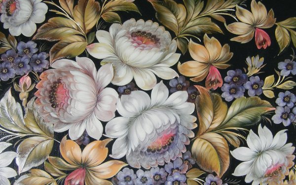 Жостовская роспись платок