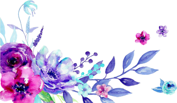 Акварельные цветы на прозрачном фоне
