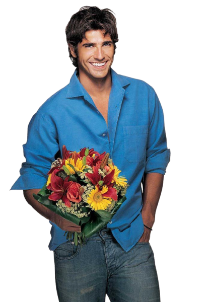 Мужчина с цветами