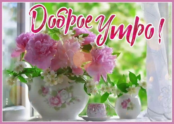 Открытки с добрым утром с пионами